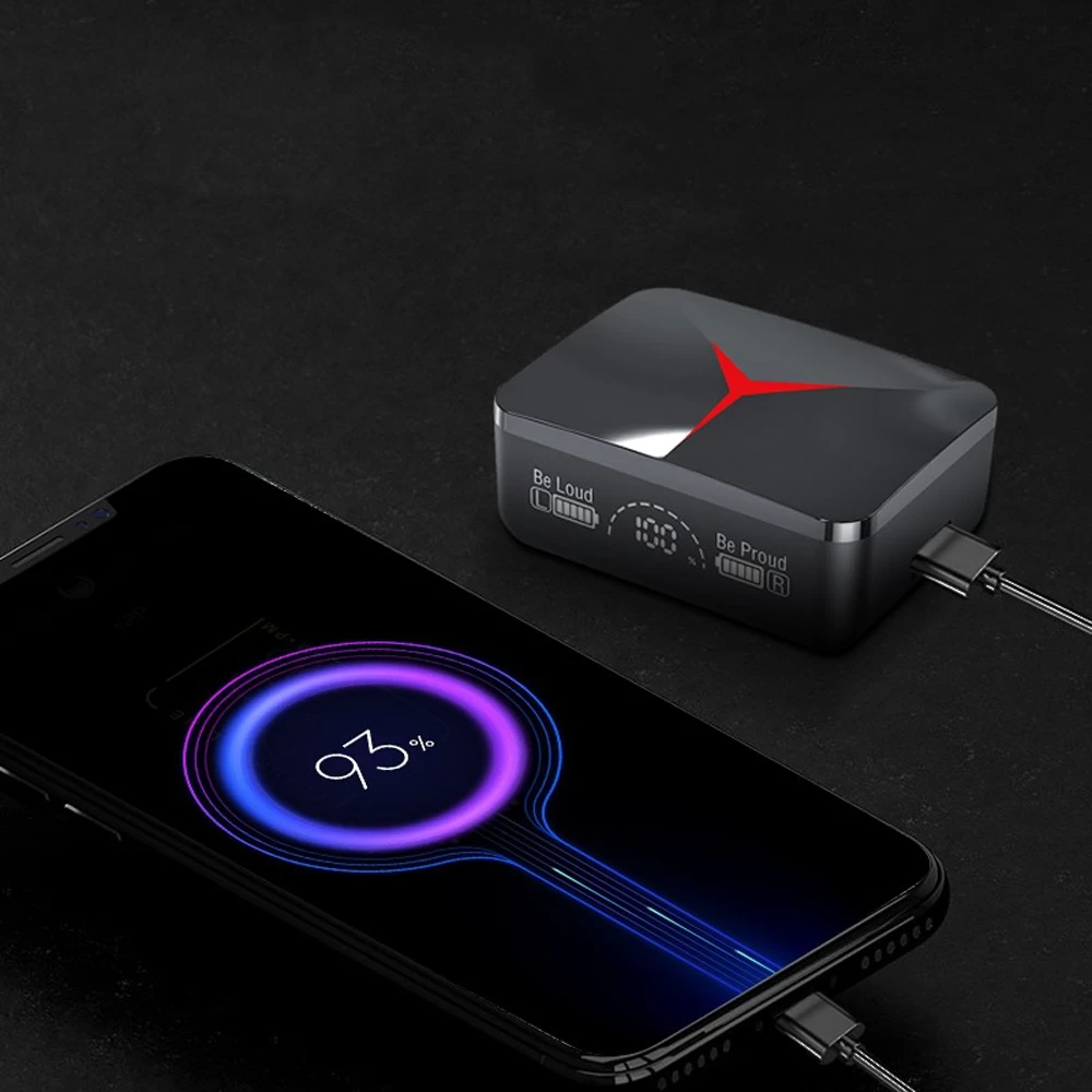 M90 Pro earphone with built-in power bank
